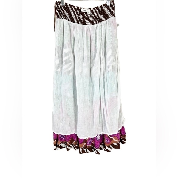 Cato Bohemian Flowy Tiered Multicolored Cotton Layered Maxi Skirt Sz S - Picture 14 of 14